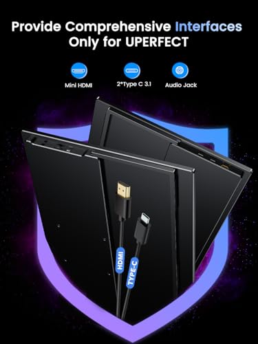 UPERFECT Portable Monitor 4K 120HZ QLED 17.3" | 0.1ms Gaming Monitor, 500 Nits | 3840 * 2160 UHD |100% DCI-P3 | USB-C & HDMI | VESA & Stand | Travel Screen for Laptop, Computer, Game Consoles - size: 17.3"