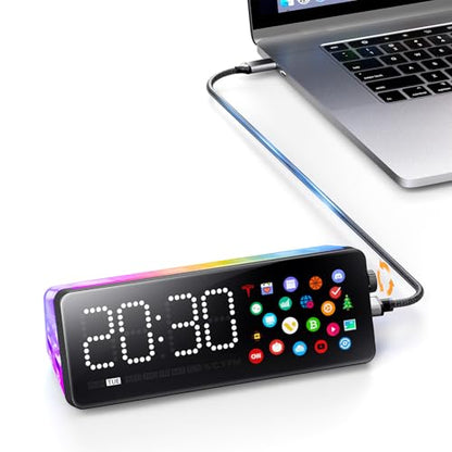 Laptop Docking Station (7-in-1), Docking Station with Screen, Multiple Built-in Apps, USB C Dock with HDMI 4K@60Hz, 90W Max Power Delivery, 1 Gbps Ethernet, USB C Hub for Mac/Dell/HP - color: black grey