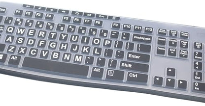 Ultra Thin Desktop Silicone Keyboard Cover Skin Compatible with Logitech MK370 MK295 MK275 MK270 Wireless Keyboard, Logitech K200 K260 K270 MK200 MK260 Keyboard - (Black Large Letters) - color: Large Letters - Black