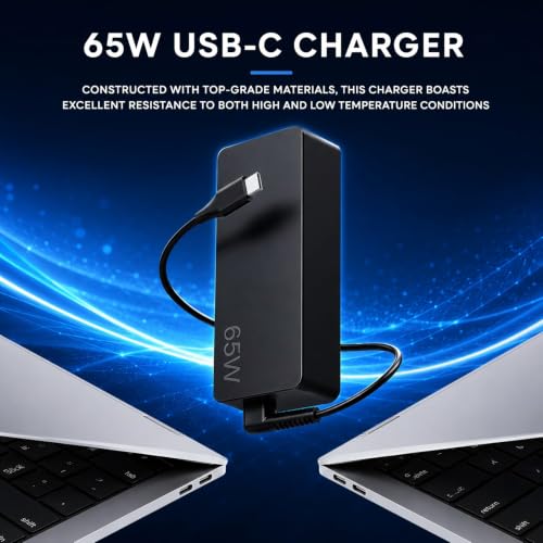 65W USB C Charger Compatible with Lenovo Laptop ThinkPad, IdeaPad, Yoga, ThinkBook, Chromebook, Flex, Slim, USB-C Power Delivery PD Fast Charging AC Adapter, Replacement for ADLX65YLC2A, ADLX65YCC3A