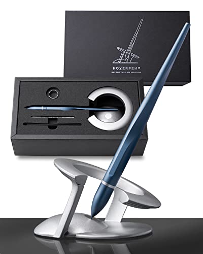novium Hoverpen Interstellar - Futuristic Luxury Pen | Aerospace Alloys, Unique Aesthetic, Free Spinning Executive Pen, Gifts for Men & Women (Neptune Blue) - color: Neptune Blue, style: Standard