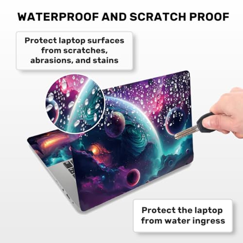 Laptop Skin Sticker Decal PVC Vinyl Sticker Notebook PC Protector Waterproof Scratch Resistant Laptop Skin for 12.1 13 13.3 13.6 14 15 15.3 16 Inch Starry Night Blue Sky Style - color: Planet