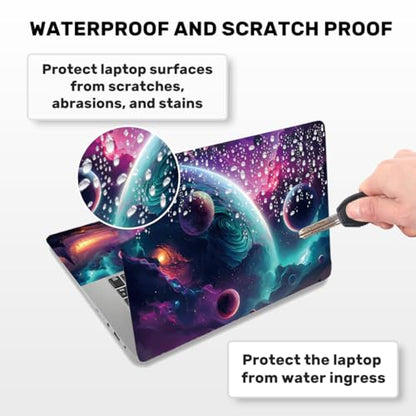 Laptop Skin Sticker Decal PVC Vinyl Sticker Notebook PC Protector Waterproof Scratch Resistant Laptop Skin for 12.1 13 13.3 13.6 14 15 15.3 16 Inch Starry Night Blue Sky Style - color: Planet