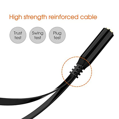 Maeline Headphone Splitter Adapter, 3.5mm Mic Cable for Computer, Headset 3.5mm Female to 2 Dual Male Microphone Audio Stereo Jack Earphones Port to Gaming Speaker PC - 100 Pack - size: 100 Pack