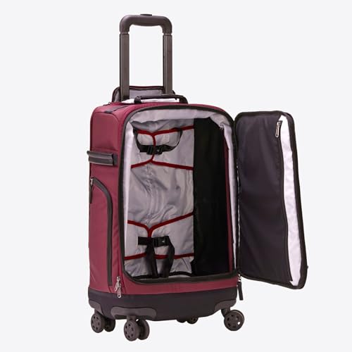 Trilogy Modular System I Modular 4-wheel spinner carry-on, with two zip-off bags! All 3 are Expandable! You get 3 bags in 1! Mix and match; take apart to fit crowded airplane spaces (Zinfandel) - color: Red