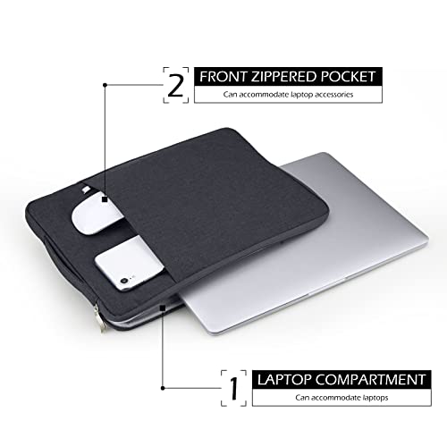 15 Inch Laptop Sleeve Case Carrying Bag Compatible with MacBook Air 15 inch M4 M3 M2/Pro 15 A1707 A1990, Waterproof Chromebook Cover Computer Zipper Pouch with Handle Pocket, Black - color: Black, size: 15"-15.4"