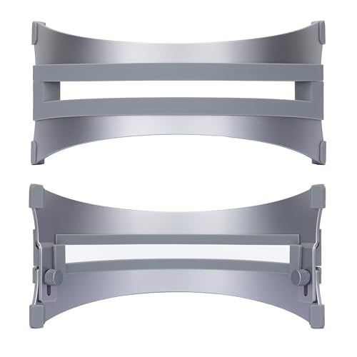 Adjustable Vertical Laptop Stand - 6061 Aluminum, CNC Precision, Anodized Finish, Fits All Laptops Including 17-inch, Ventilated Design, Anti-Slip Silicone Pads, ARC Shaped Stands - color: Space Gray