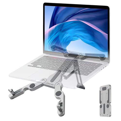 Laptop Stand for Desk, Ergonomic Portable Laptop Stand, Riser Holder Notebook Stands, Foldable Aluminum Computer Stand with Air, Pro, More 10-16” Laptops, Tablets, Phone