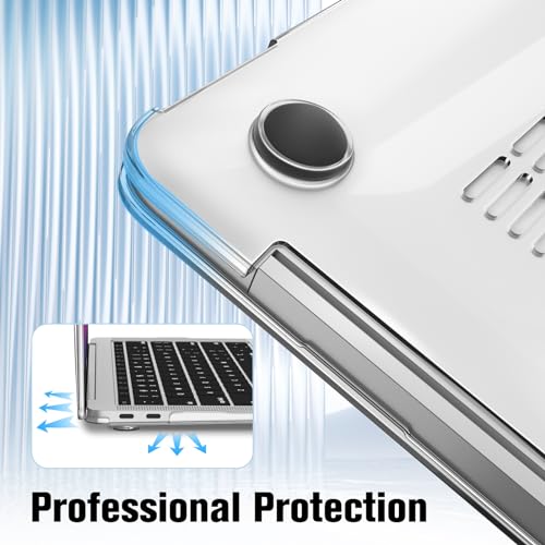 Fintie Case for MacBook Air 13 Inch A2337/A2179/A1932, Crystal Clear | Air 13.3'', 2018-2022, M1, Snap-On Shell Cover, Full Port Access, Easy On/Off, Lightweight - color: Crystal Clear