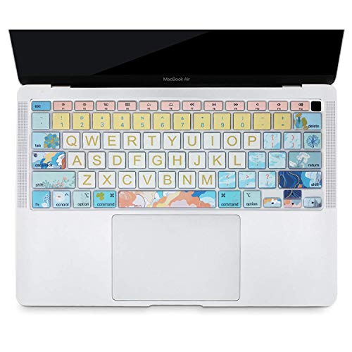 Keyboard Cover Protector for 2020 Apple MacBook Air 13.3 inch (Model: A2179, A2337 M1 Chip, US Layout) with Touch ID, Silicone Skin Keyboard Protector with Floral Design, Litter Flowers - color: Litter Flowers