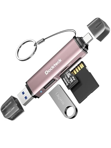 SD Card Reader, USB3.0, 3-Slot USB A/C to Micro SD Adapter,Pink | 5G Super Speed, Memory Card Reader for UHS-I SD/Micro SD/SDHC/SDXC/MMC, OTG Support, Plug&Play,Compatible with Macbook iphone - color: Pink
