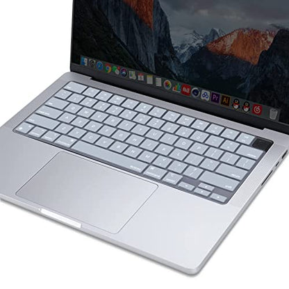 MOSISO Keyboard Cover Skin Compatible with MacBook Air 15 inch M3 M2 | A3114 A2941/Air 13.6 A3113 A2681/Pro 14/16 M4 M3 M2 M1, Baby Blue - color: Baby Blue