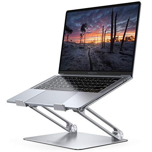 Lamicall Adjustable Laptop Stand, Portable Laptop Riser, Aluminum Laptop Stand for Desk Foldable, Ergonomic Computer Notebook Holder for MacBook Air Pro HP, Office Desk Accessories (10-17.3'')- Silver - color: 1-Silver