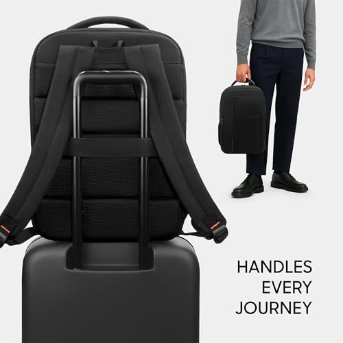 Sharper Image Laptop Backpack for Men and Women, 35L Water Resistant Computer Bag for Work Business Travel, Heavy Duty Backpacks, Fits 16” Laptops/Notebook, Black (Signature Collection)
