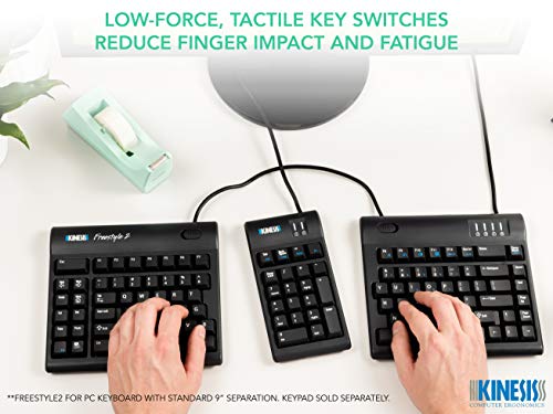 KINESIS Freestyle2 Ergonomic Keyboard for PC (9" or 20" Separation) (9" Separation) - color: 9 Inch Separation
