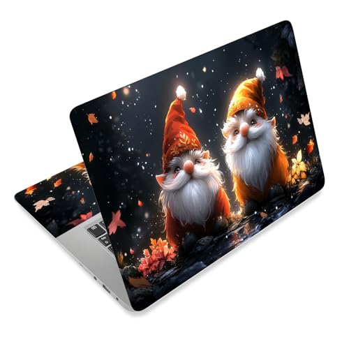 Laptop Skin Sticker Decal for 12 13 13.3 14 15 15.6 in, Universal Vinyl Waterresistant Protector Cover for Notebook PC Netbook, Computer Decor for Women Girls Cute Autumn Gnomes - color: Cute Autumn Gnomes