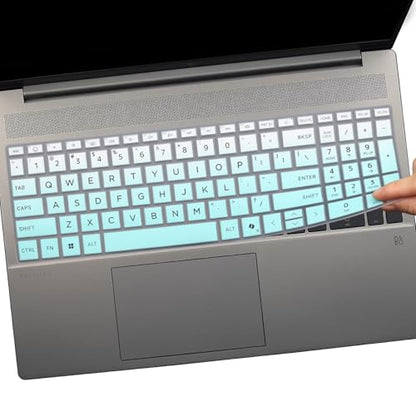 2 PCS Keyboard Cover for HP 15.6" Laptop 15-fc 15-fd 15z-fc000 15-fd0083wm 15t-fd000,HP OmniBook 5 AI 16" 16-ag 16-af 16-ba 16-bc 16z-ag100 16z-bc100 Series Laptop 16-af1037nr 16-bc1047nr-MGreen+Clear - color: MGreen+Clear