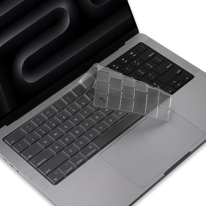 ProElife Keyboard Cover for MacBook Pro 14 Inch 16 Inch M5 M4, Clear, TPU | U.S. Layout, Non-interference Design for ID Key, Dust-Proof, Backlight Visible, Precision-Molded, Washable & Reusable
