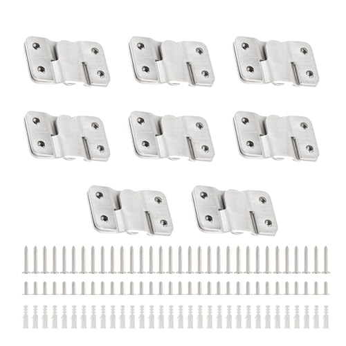Stainless Steel Interlock Hanging Buckle, Concealed Mount Brackets Z Clip Bracket for Picture Display Art Gallery (16Pcs, Silver) - color: Silver, size: Large With Screws