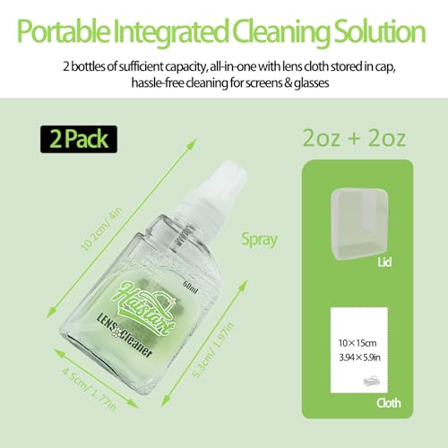 2 Pack Electronic Screen Cleaner Spray, Hatstart Cell Phone Touch Screens Cleaning for TV Laptop Computer Tablet PC LCD Flat Screens and Car Display, Compatible with iPhone iPad MacBook Pro, Green - color: Green