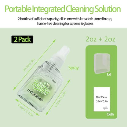 2 Pack Electronic Screen Cleaner Spray, Hatstart Cell Phone Touch Screens Cleaning for TV Laptop Computer Tablet PC LCD Flat Screens and Car Display, Compatible with iPhone iPad MacBook Pro, Green - color: Green