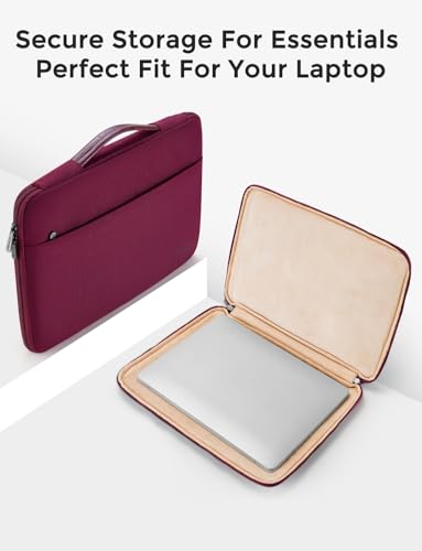 DOMISO Laptop Case Sleeve Protective Cover Compatible with MacBook Air 13 M4 M3 M2,MacBook Pro M2 M1,iPad Air/Pro,13 inch Dell,Lenovo, HP,Asus,Waterproof Computer Cases Bag with Handle,Wine - color: Wine, size: 13" for MacBook Air/Pro