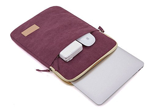 Kinmac 360° Protective Vertical Laptop Sleeve Case Cover Bag with Pocket for MacBook Air 13 inch,iPad Pro 13" and 12.5-13.3 inch HP Lenovo Dell ASUS Acer Laptop(Wine Red) - color: Wine Red, size: 12.5 inch-13.3 inch