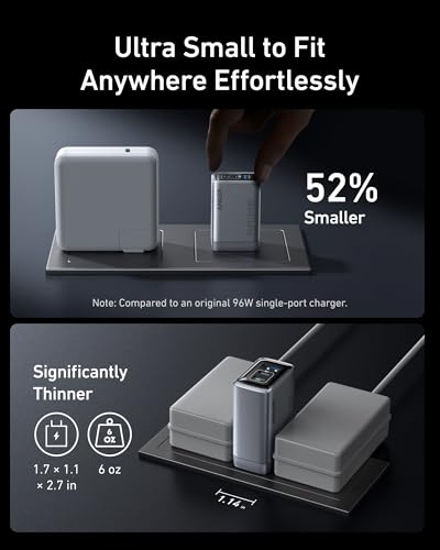 Anker Prime Charger, 100W Max 3-Port Compact Foldable USB C Charger | Fast Laptop Charger Power Adapter for MacBook Pro/Air, iPad Pro, iPhone 17/16/15 Series, Galaxy S25/S24,and More