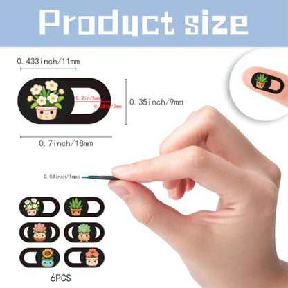 6Pcs 6 Styles Plant Camera Cover Slide Flowers Privacy Guard Accessories, Phone Front Camera Blocker 0.04 Inch Ultra Thin for Laptop Desktop Computer Tablet Notebook Mini PC Office Use - color: Other Plants