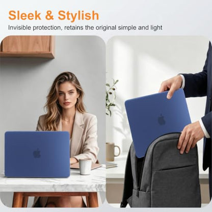 Matte Finish Case for MacBook Neo 13 inch 2026 Model A3404, Indigo Clear | Exact Fit Scratches & Fingerprints Resistant, Ultra-Thin Matte Frosted Protective Hard Shell Mac Neo Case and Keyboard Cover - color: Indigo Clear
