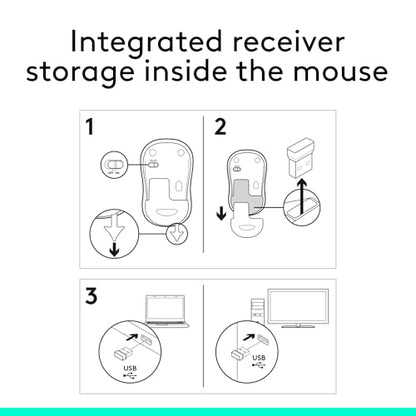 Logitech M185 Wireless Mouse, 2.4GHz with USB Mini Receiver, 12-Month Battery Life, 1000 DPI Optical Tracking, Ambidextrous PC/Mac/Laptop - Swift Grey (Pack of 4) - color: Swift Grey, size: 4 Pack, style: USB Receiver