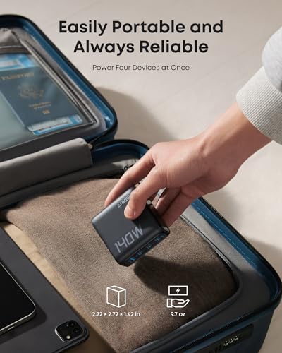 Anker Laptop Charger, 140W MAX USB C Charger&Anker Prime USB C Cable, 240W Fast Charging Cord