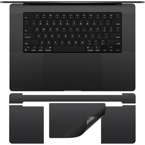 CaseBuy Palm Rest Protector Vinyl Skin Stickers(4 in 1) for 2026-2023 M5 M4 M3 Pro/Max MacBook Pro 16 inch A3428 A3429 A2991 A3403 A3186 with Touch-ID Scratch-Resistant Keyboard Cover -Space Black - color: Space Black(4 in 1), size: MacBook Pro 16" (2021-