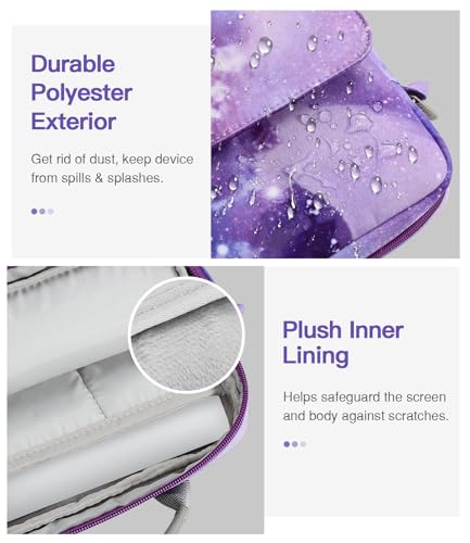 MoKo 13.3-14 Inch Laptop Sleeve Carrying Bag with Shoulder Strap & Handle | Fits Mac Neo A18 Pro, Mac Pro 13.3-inch M2, MacPro 14.2-inch M5/M5 Pro/M5 Max and MacAir 13.6-inch M5, Purple Starry Sky - color: Purple Starry Sky, size: 13.3-14 inch