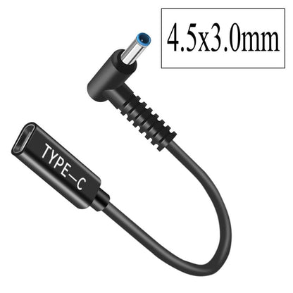 100W 4.5X3.0mm to USB C Cable, Male to DC Female 12V 19V 20V Adapter, USB C to 4.5x3.0mm Adapter Made for HP Elitebook Probook Spectre Chromebook Stream Envy Laptop Series - style: 4.5x3.0mm for HP