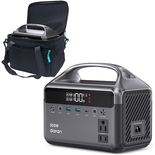 Portable Power Station 300W, 192Wh LiFePO4 Battery Solar Generator with Carry Bag & 2 AC Outlets 110V/ 600W Surge, Power Bank Fast Charging AC DC USB Ports for Laptop, Camping, Home Ues, Emergency - color: Deep Black