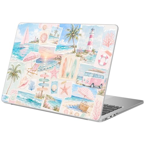 Compatible with MacBook Neo 13 inch Case 2026 Cute Beach Collage | Release Model A3404 with A18 Pro Chip | Protective Hard Shell Matte Cover for MacBook Neo 13'' - color: Beach L, size: MacBook Neo 13 inch