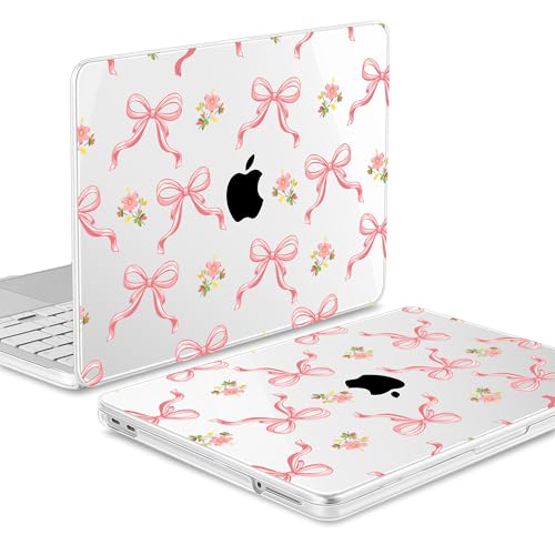 Tuiklol for 2026 MacBook Neo 13 Inch A18 Pro Chip Case, (Model A3404) Anti-Scratch Anti-Drop Slim Hard PC Shell Case with Shockproof Protective MacBook Neo Laptop Cover, Pink Bow Floral - color: Pink bow floral