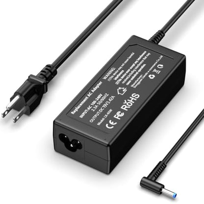 65W 45W Laptop Charger Compatible with HP | for Elitebook Probook Zbook Pavilion Stream Envy, Smart Blue Tip, 19.5V 3.33A Output, Computer Power Adapter