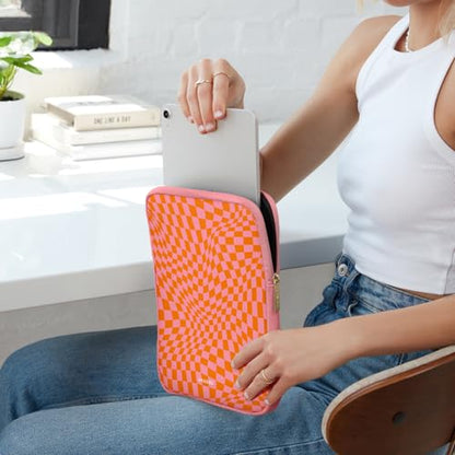 Vandel 9-11 Inch Tablet Sleeve, iPad Sleeve 11 inch Travel Pouch, Fits iPad Pro 11 Inch M4/ 10th Generation 10.9, 9/8th Gen 10.2/ Air 11" 5/4/3 10.9"/10.5", Pro 11 M2, Tab S8/S9 - color: b. Pink Checker, size: 9-11 Inch Tablet