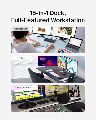 Belkin 15-in-1 Universal Triple Display DisplayLink Docking Station Hub w/ 3 HDMI Ports, 2 DisplayPorts for Triple 4K Display w/ 85W PD, 3.5mm Mic/Speaker, 1 USB-C, & 5 USB-A Ports, Black - style: 15-in-1, Triple Display, 85W