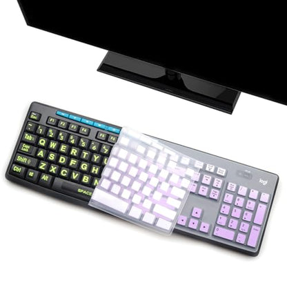 Keyboard Cover Skin Protector for Logitech MK275 MK270 Keyboard, Logitech K200 K260 K270 MK200 MK260 Ultra Thin Desktop PC Silicone Keyboard Cover-OPurlple - color: OPurlple