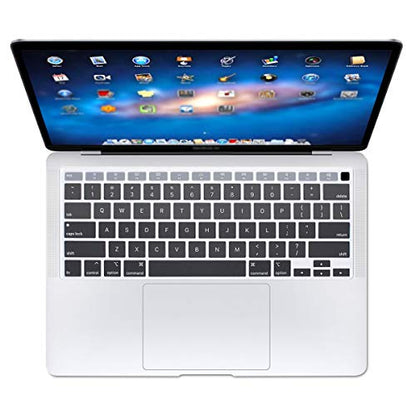 ProElife Keyboard Cover for MacBook Air 13-Inch with Touch ID A2337 M1 | Ombre Gray, U.S. Layout, Non-interference Design for ID Key, Dust-Resistant, Silicone Protective Skin, Washable & Reusable - color: Ombre Gray