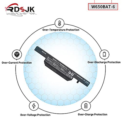 W650BAT-6 Battery for Clevo W650S W650SB W650SH W650SZ W651SC W655SF W655SJ W670SR Hasee K610C K650D K570N K710C K590C K750D 6-87-W650S-4E7 6-87-W650S-4D4A2 6-87-W650S-4D4A5 W670SJQ W665SZ 62.16Wh