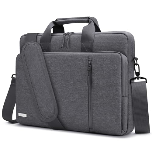 TECOOL 17 17.3 Inch Laptop Bag, 360 Protective Case Sleeve Messenger Bag | Waterproof Computer Briefcase with Shoulder Strap for 17-17.3 Inch Acer ASUS Lenovo HP Laptop Notebook, Dark Grey - color: Dark Grey, size: 17-17.3 Inch