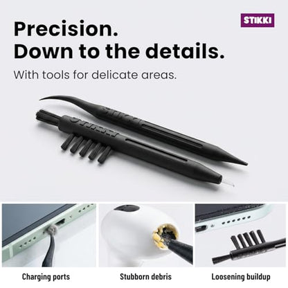 STIKKI Cleaning Putty for Electronics – Earbud & Phone Cleaning Kit with Precision Tools – Cleaner Kit & Charging Port Cleaning Compatible with iPhone & AirPod – Device Maintenance and Repair Kit
