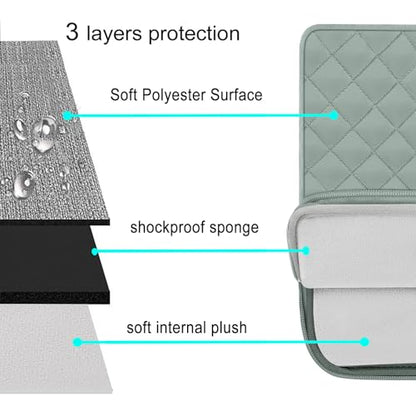 MOSISO Laptop Case 16 inch, 15-15.6 inch Laptop Sleeve, Antique Green | Compatible with MacBook Pro 16 M5 M4 M3 M2 M1, HP Acer Dell Lenovo ASUS, Square Quilted Vertical Bag with Pocket&Small Case - color: Antique Green, size: 16 inch