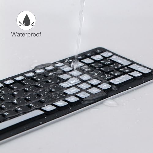 sungwoo Wireless Silicone Keyboard, 2.4GHz Wireless, Foldable Rollup Keyboard, Waterproof, Dustproof and Lightweight, Perfect for PC, Notebook, Laptop and Travel(Black)