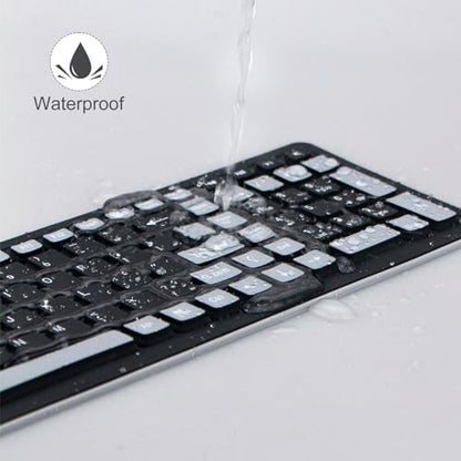 sungwoo Wireless Silicone Keyboard, 2.4GHz Wireless, Foldable Rollup Keyboard, Waterproof, Dustproof and Lightweight, Perfect for PC, Notebook, Laptop and Travel(Black)
