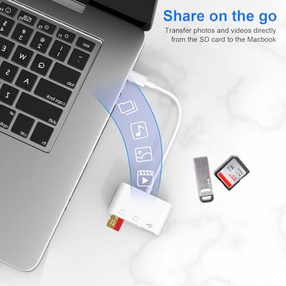 1PCS USB C to SD Card Reader | SD/TF/USB 3-in-1 memory card reader, Compatible with iPhone15 16 17, for Photo/Video Transfer